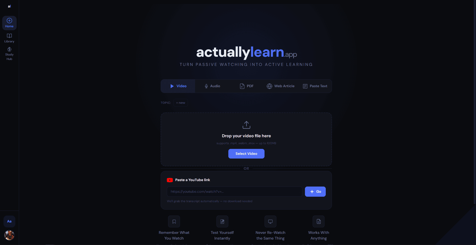 ActuallyLearn.app screenshot